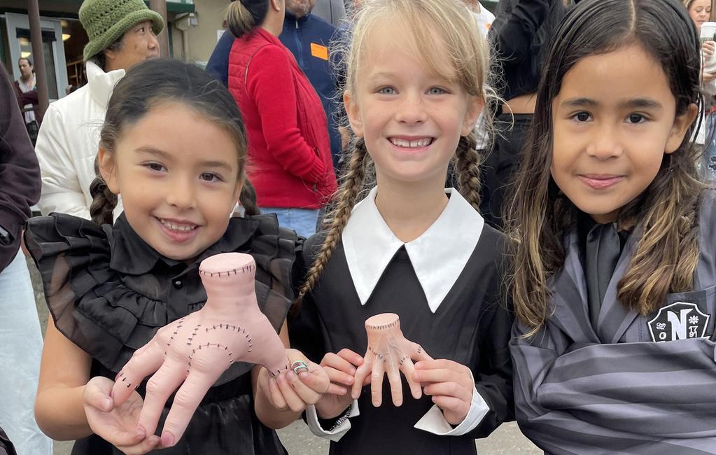 Students celebrating Halloween