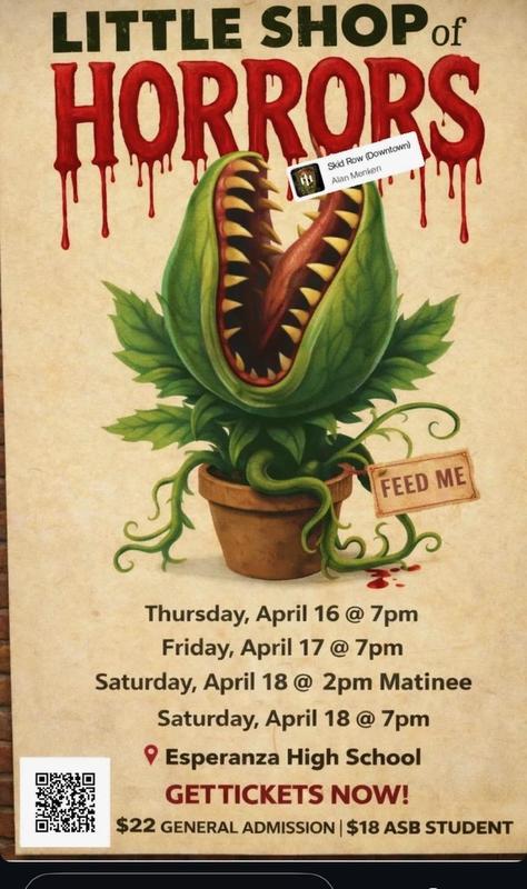 EHS Musical Tickets on Sale - Little Shop of Horrors Featured Photo