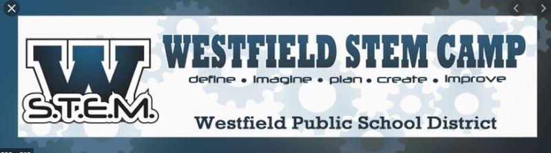Graphic that says Westfield STEM Camp