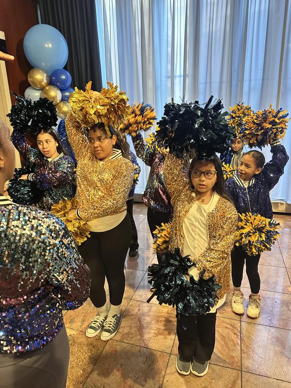 Students showing their cheering spirit