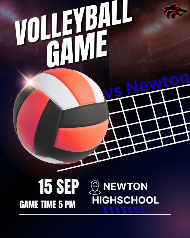 Away volleyball game at Newton Tuesday 5pm