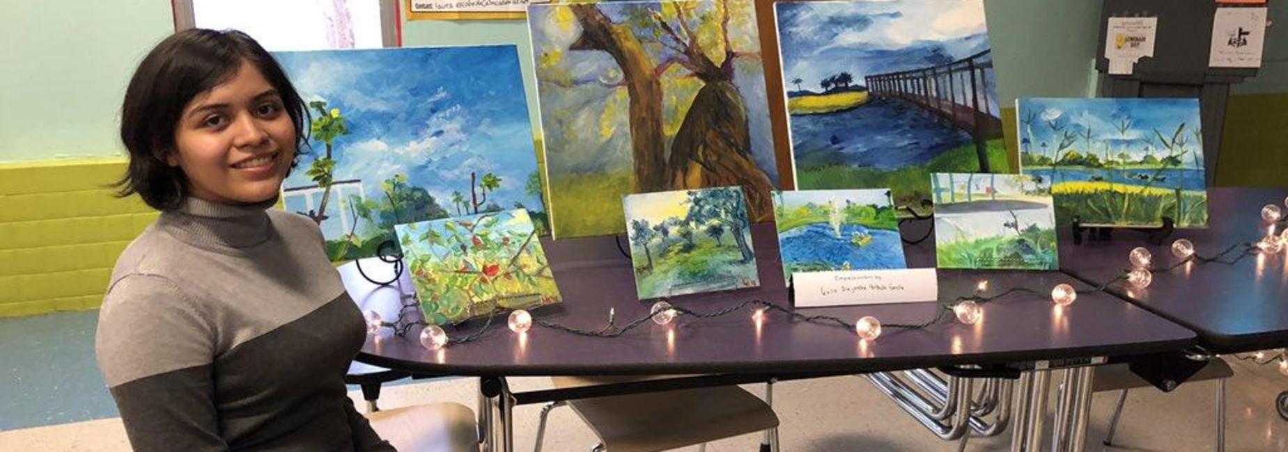Lamar Student and her artwork