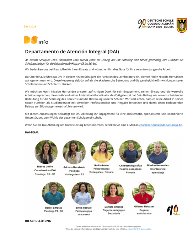 DS-info #6 - 2026: Departamento de Atención Integral (DAI) Featured Photo