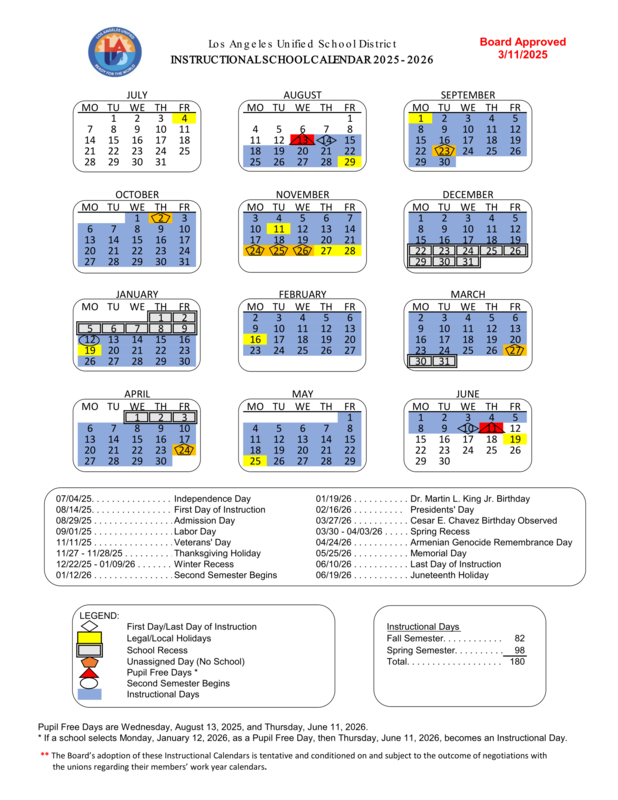 Calendar 2025-2026
