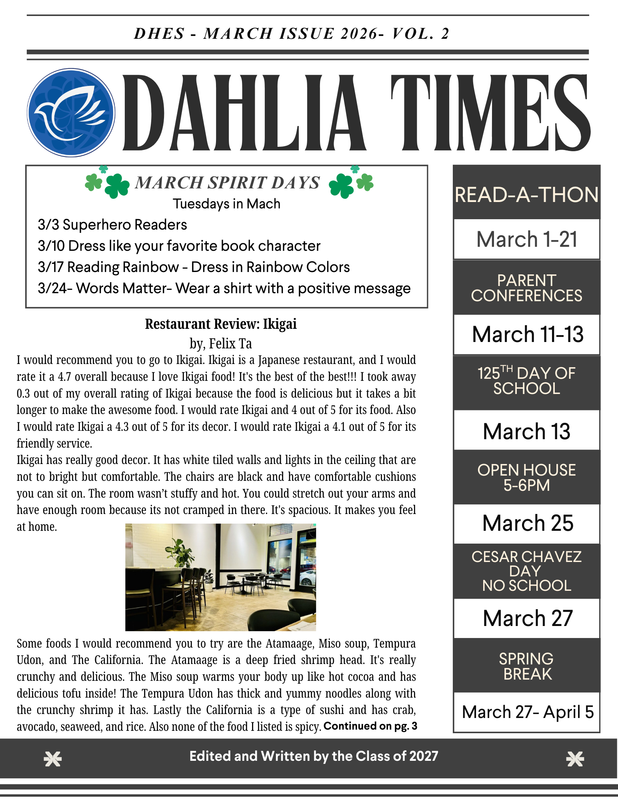 March Dahlia Times