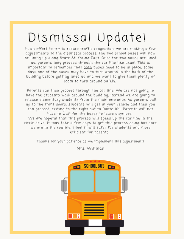 Dismissal updates for fall 2025