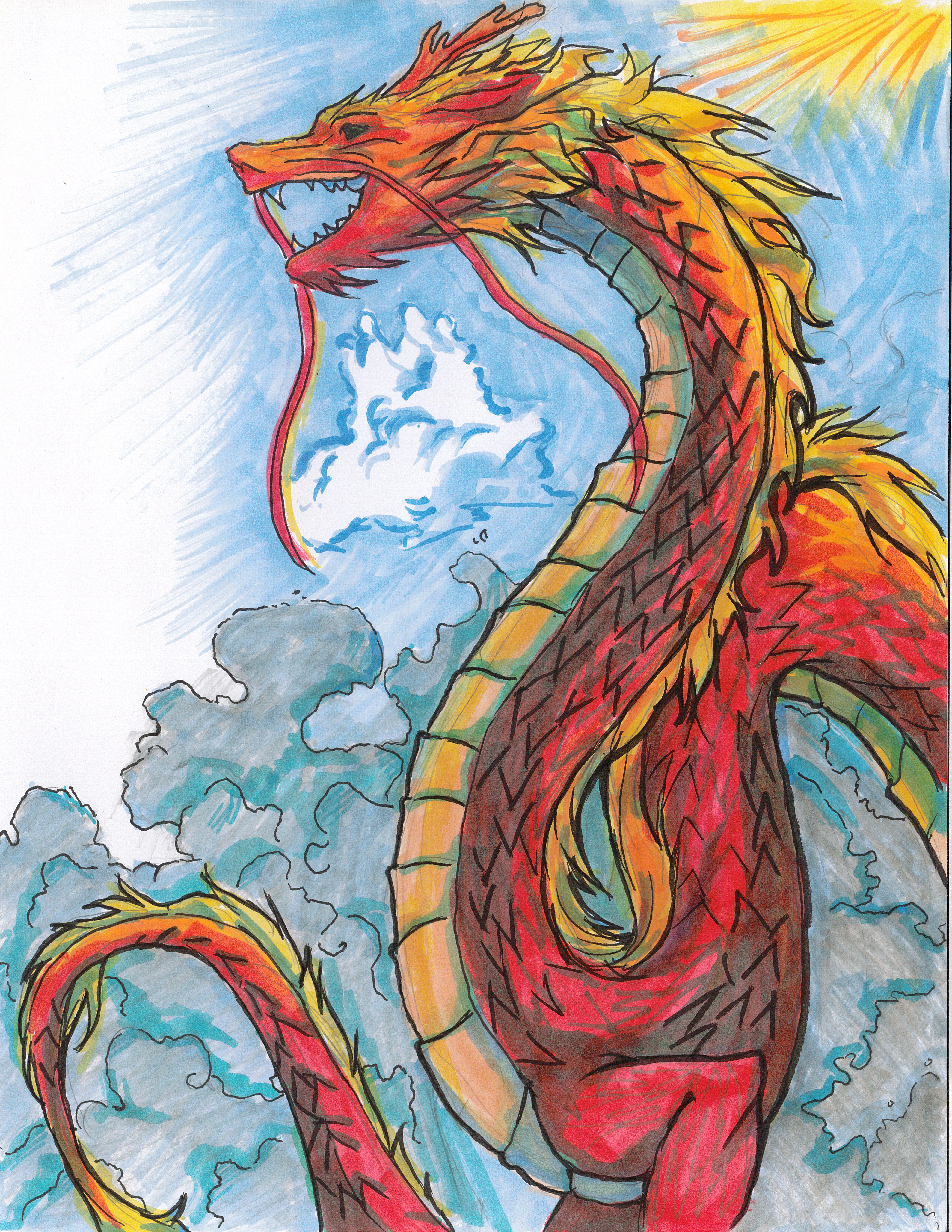 Student drawing for Castelar Yearbook.
