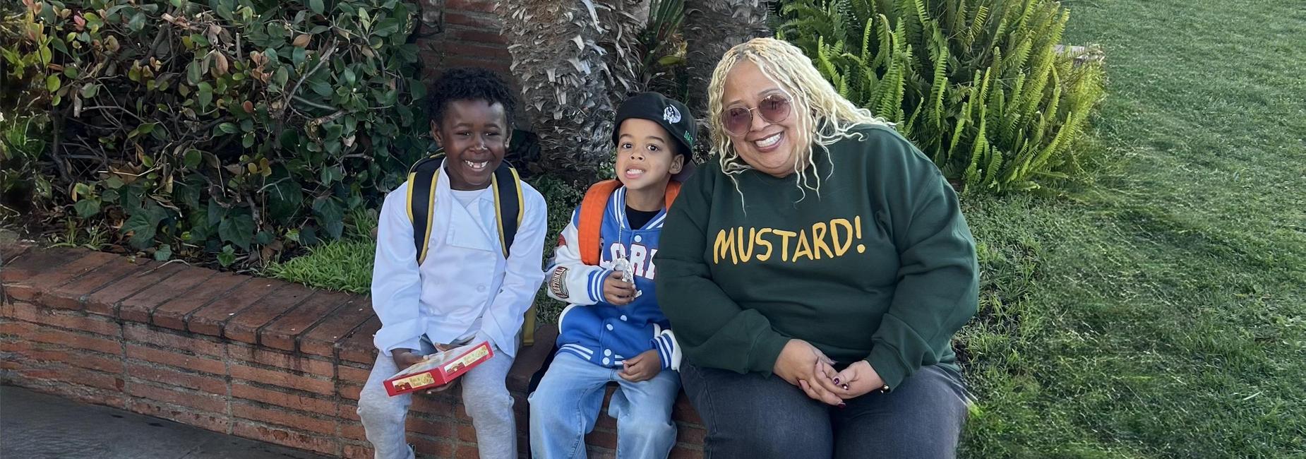 Principal with children