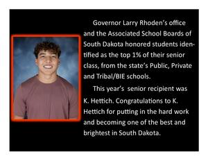 K. Hettich is the recipient of Best and Brightest senior of 2026