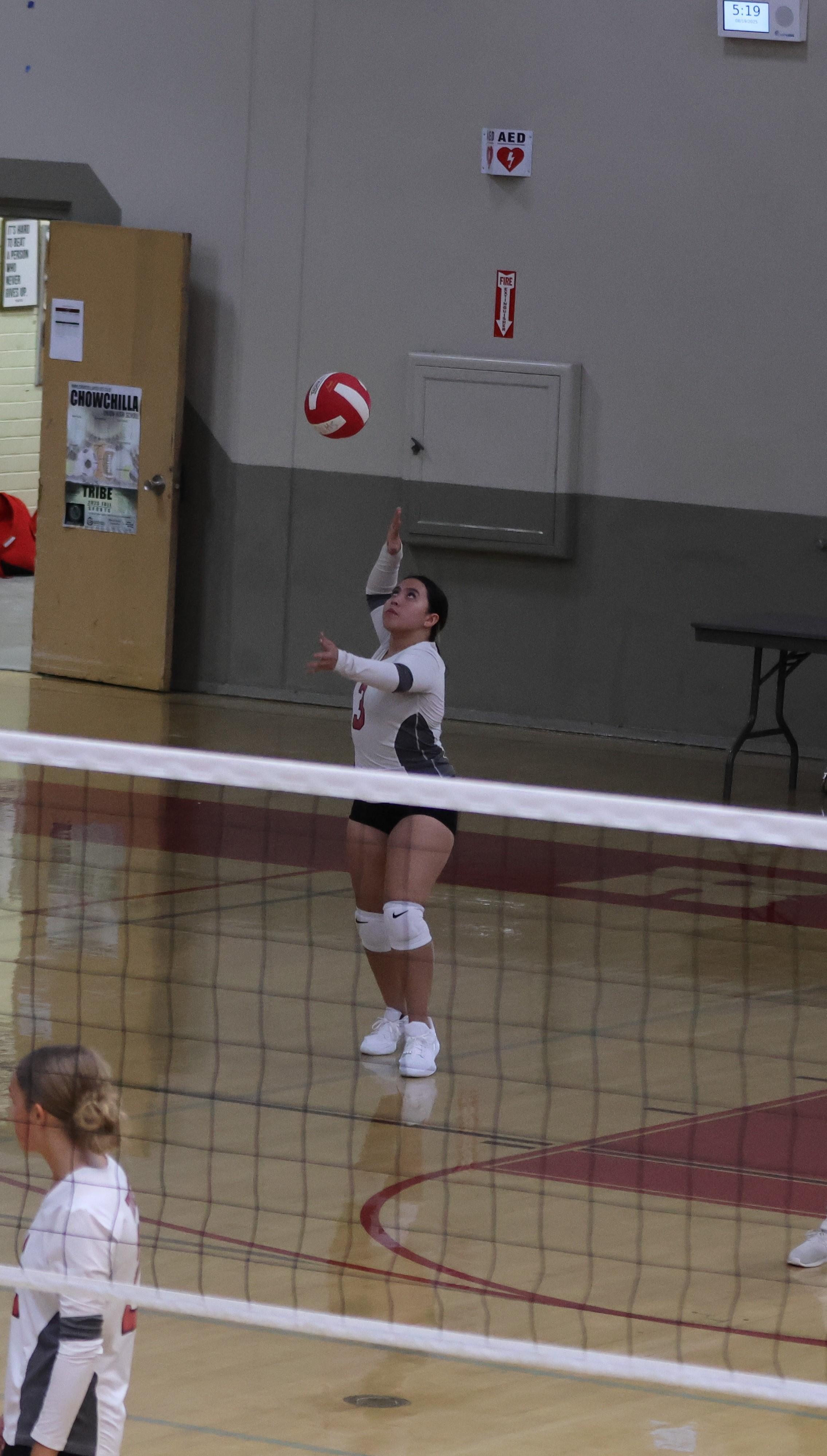 junior varsity girls playing volleyball 105