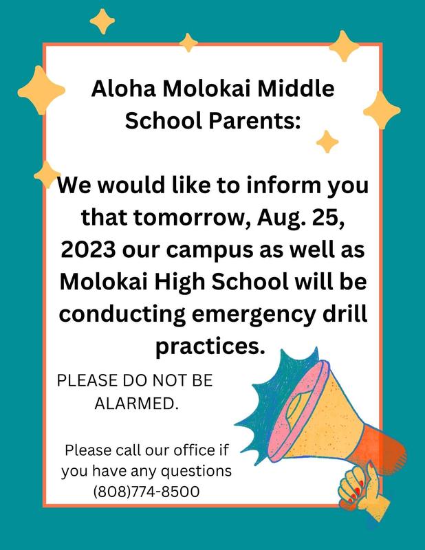 Emergency Drill Practice and FREE Watermelon Drive Molokai Middle School