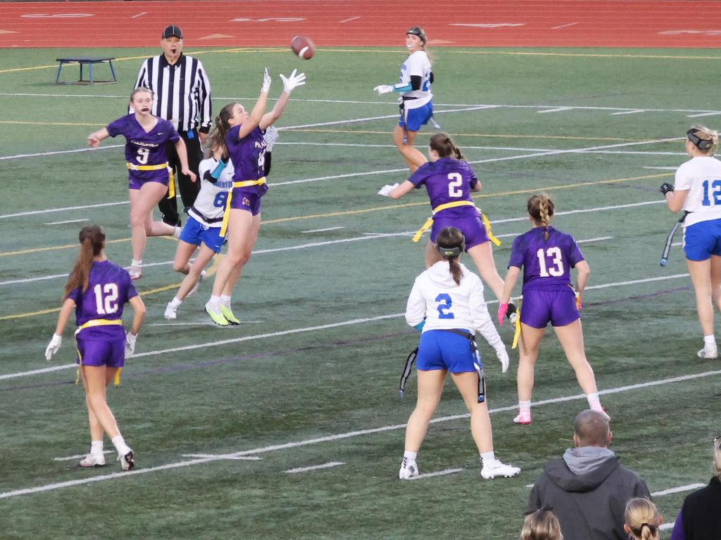 The Flag Football Team in action on the field.