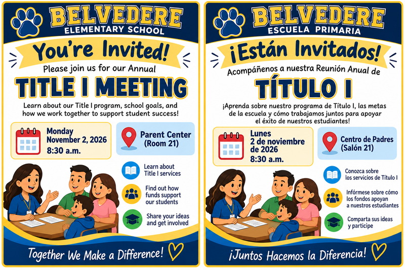 Title I Annual Parent Meeting Flyer