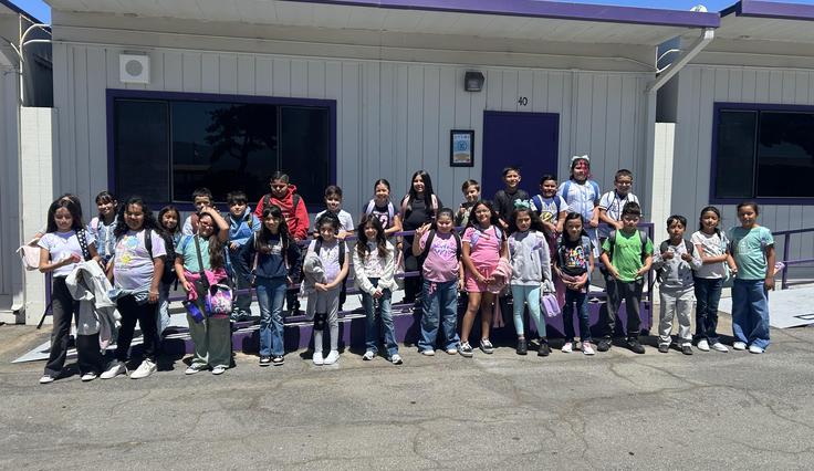 Students in front of room 40.
