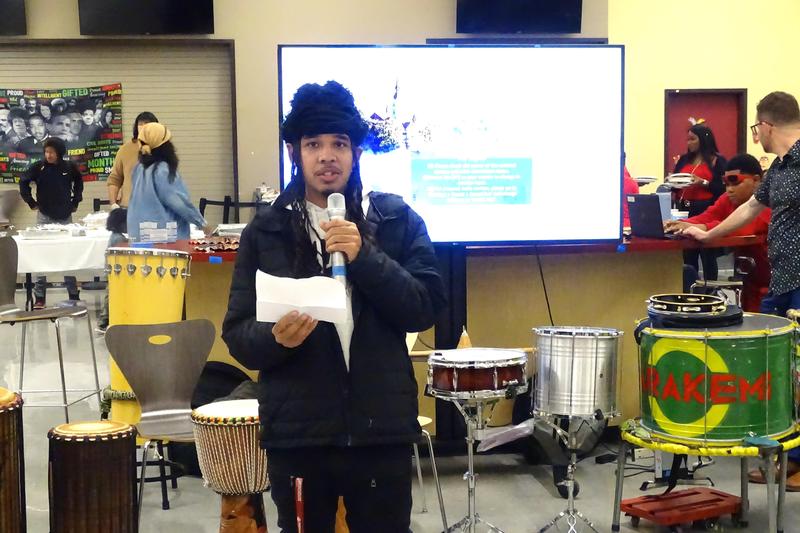 Corde August shares his personal story during a Black History Month Celebration on Feb. 28, 2025.