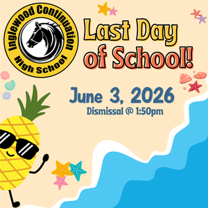 Last Day of School Dismissal Classroom Announcement Tropical Colors Playful Style.png