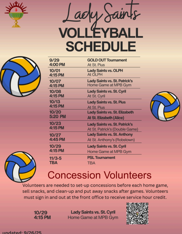 Volleyball Schedule 2025