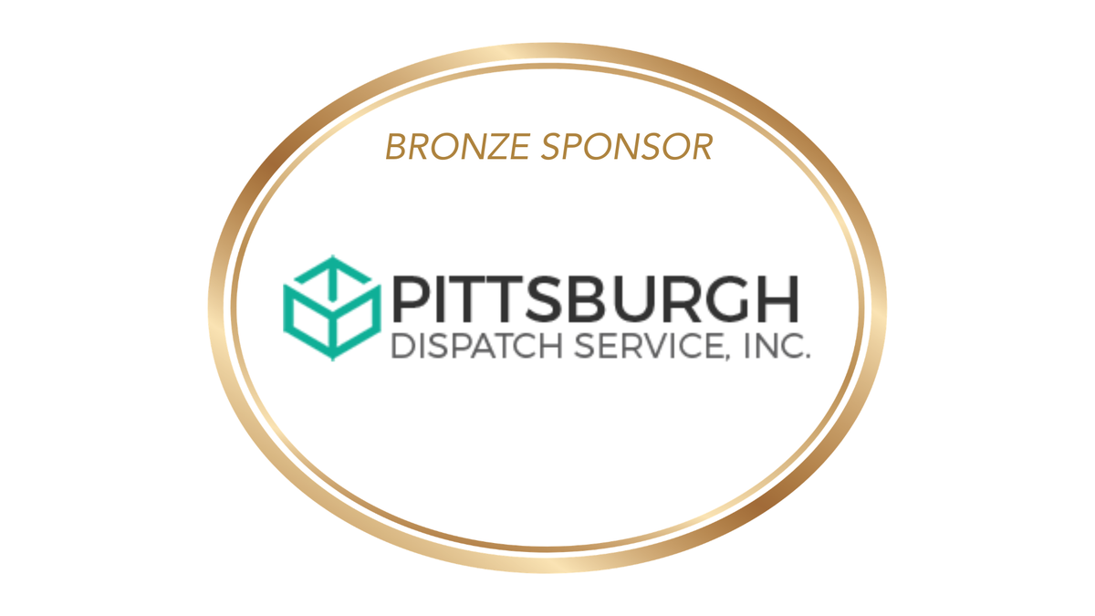 bronze oval with Pittsburgh Dispatch Services logo