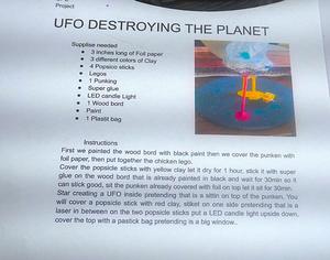 An example of the writing students had to complete about their gourd project.