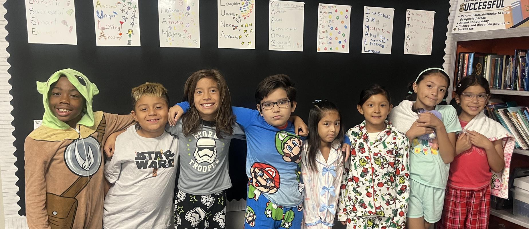 students in pajamas