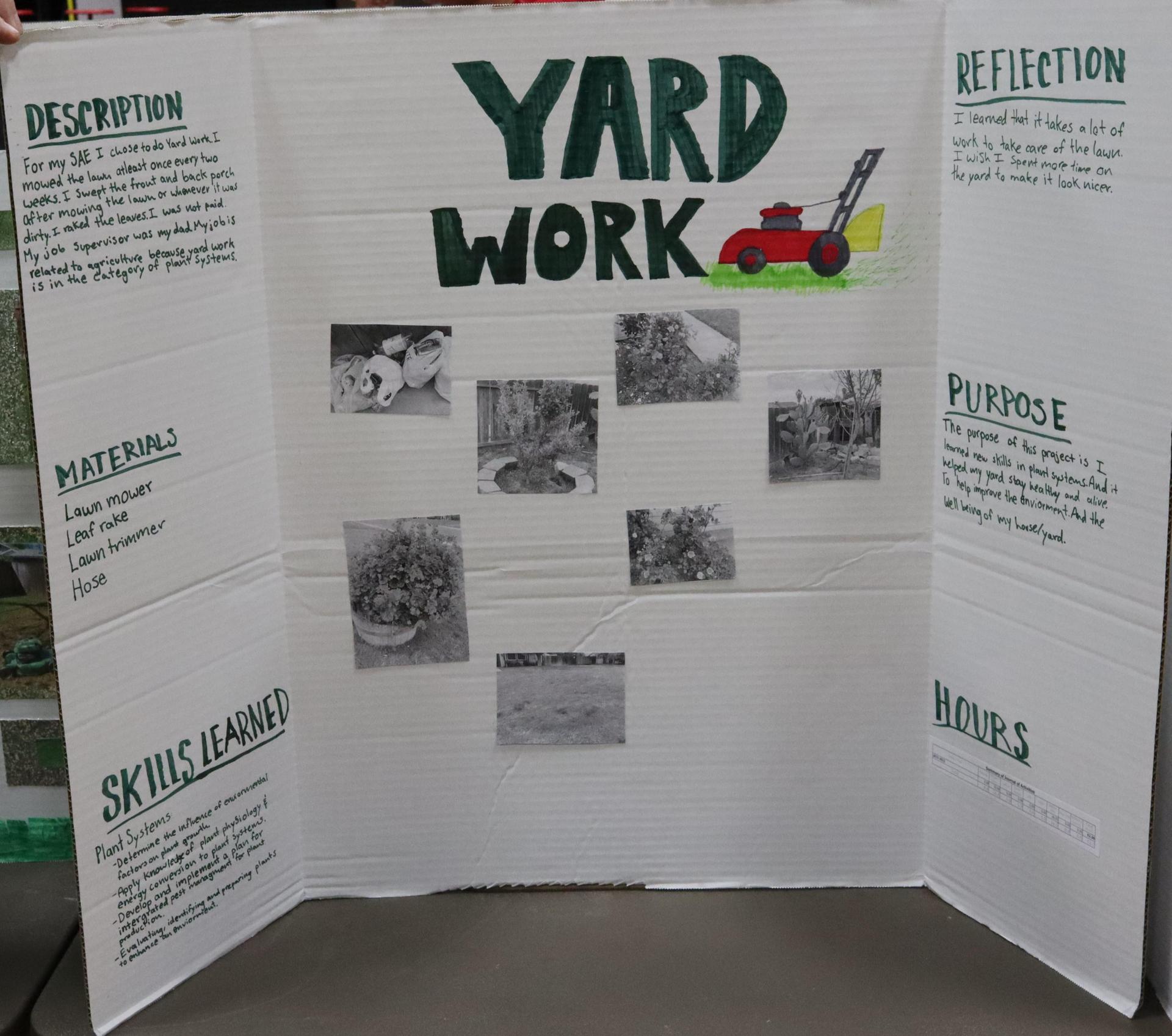 A Supervised Agricultural Experience trifold display