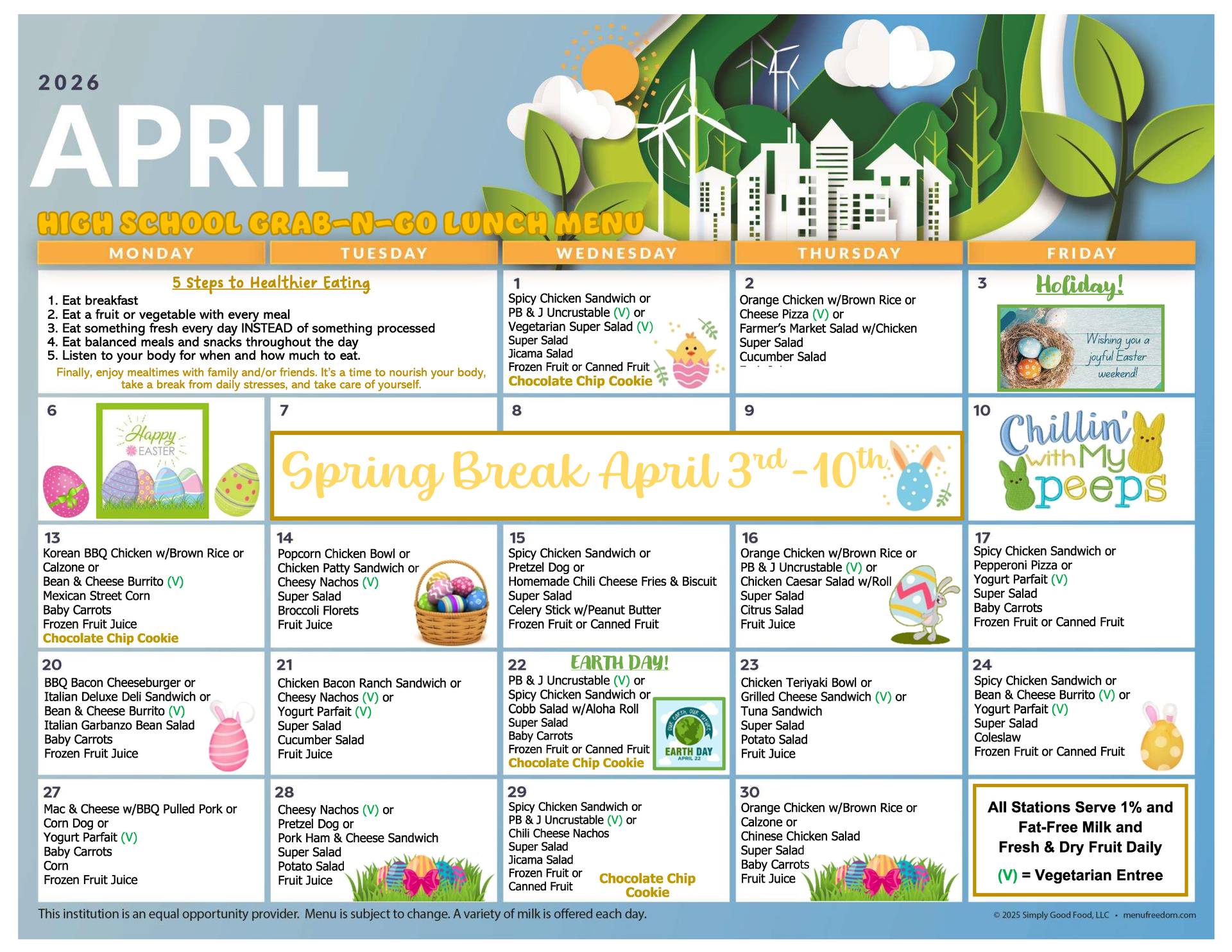 High School Grab-N-Go Lunch Menu (click to view)