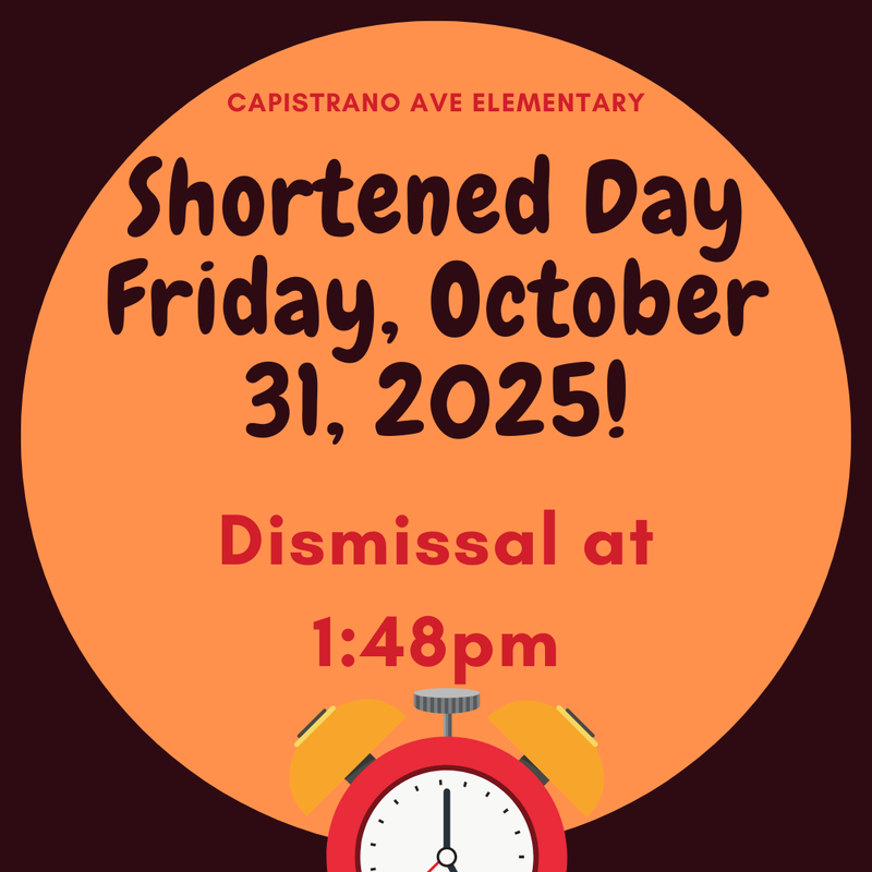 Shortened Day - Dismissal at 1:48pm Thumbnail Image