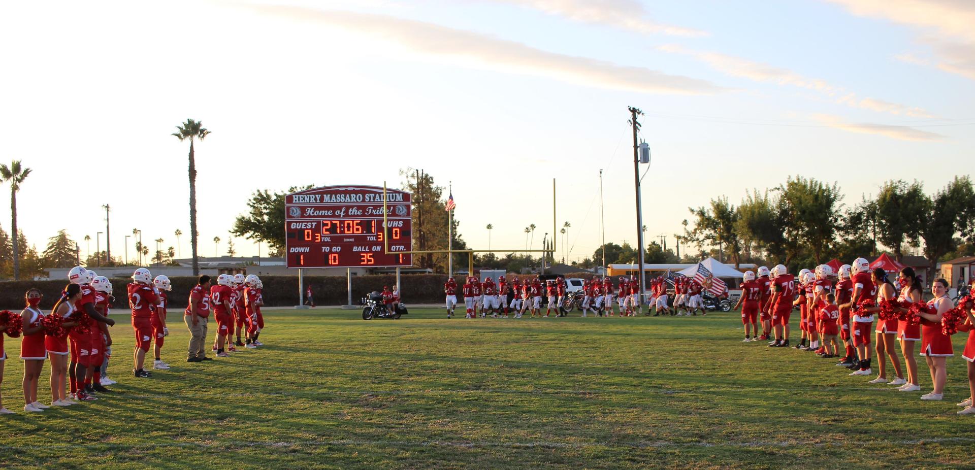 Students enjoying the football game against hoover