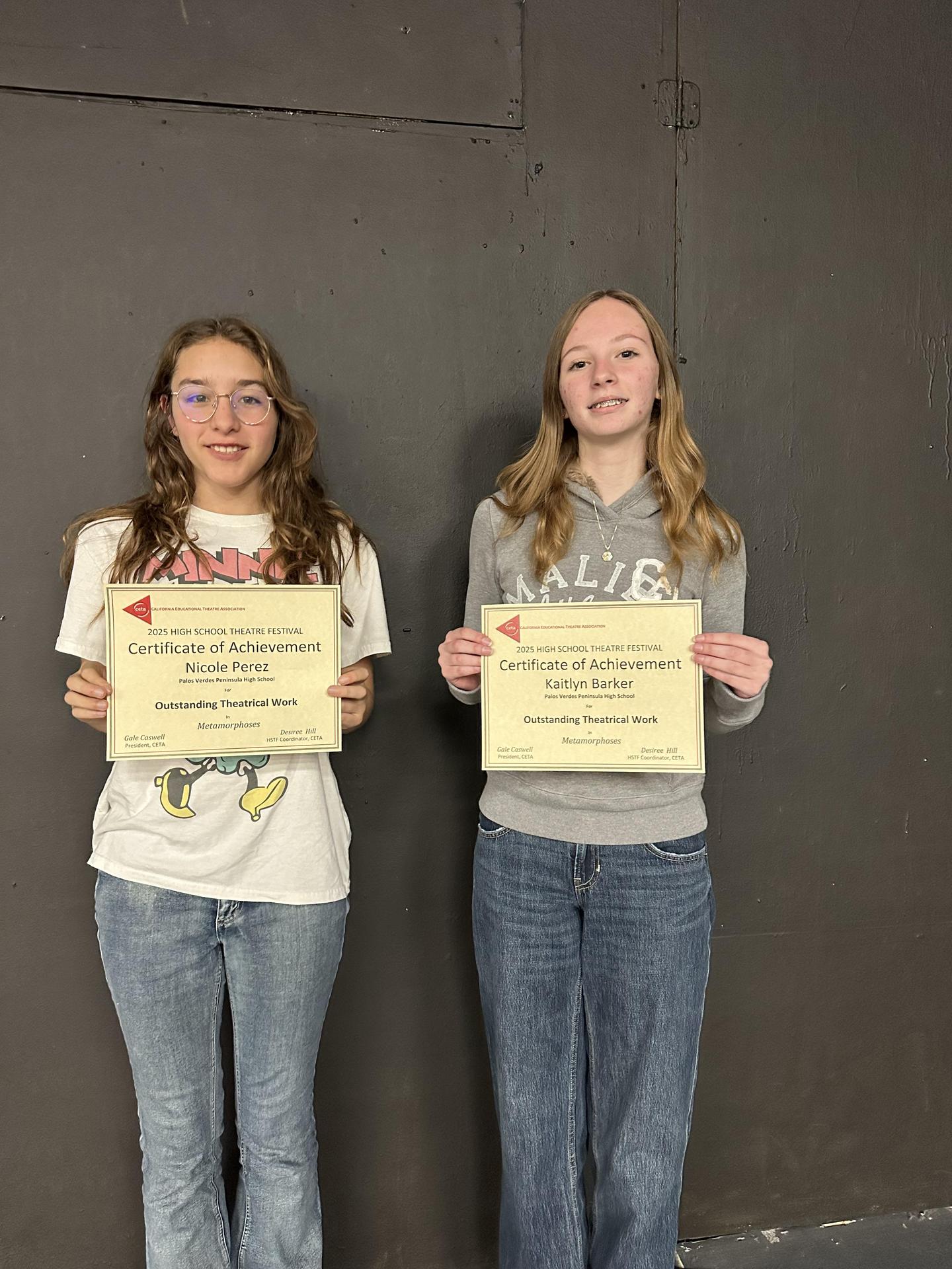 Nicole Perez and Kaitlyn Barker