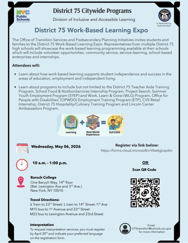 District 75 Work-Based Learning Expo