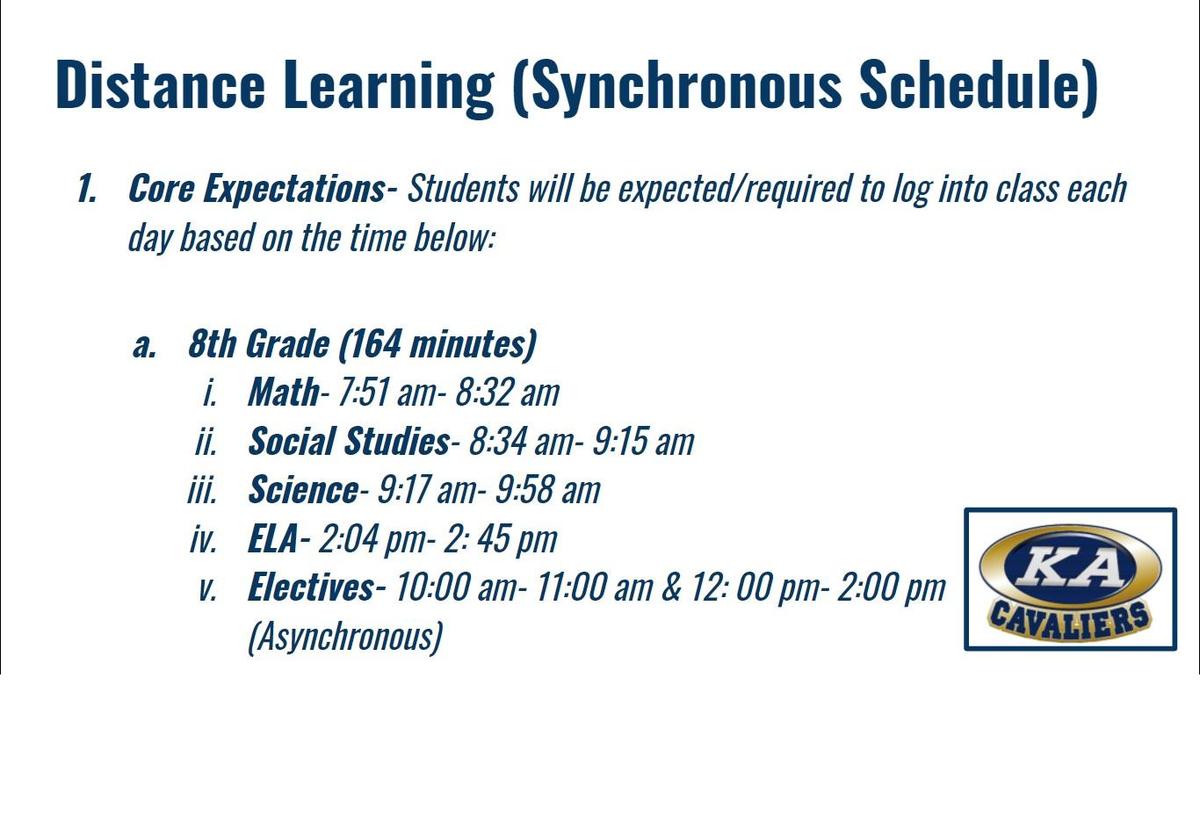 8th Grade Live Schedule