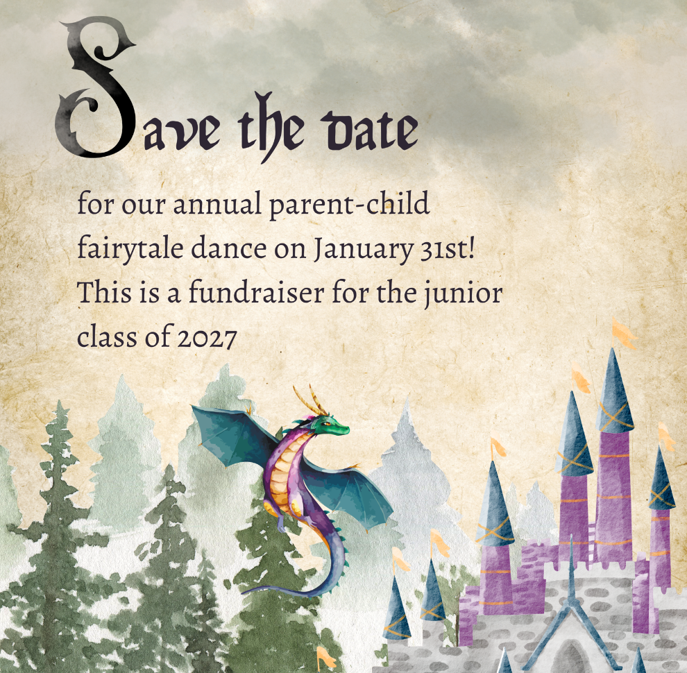 A dragon and castle in watercolor