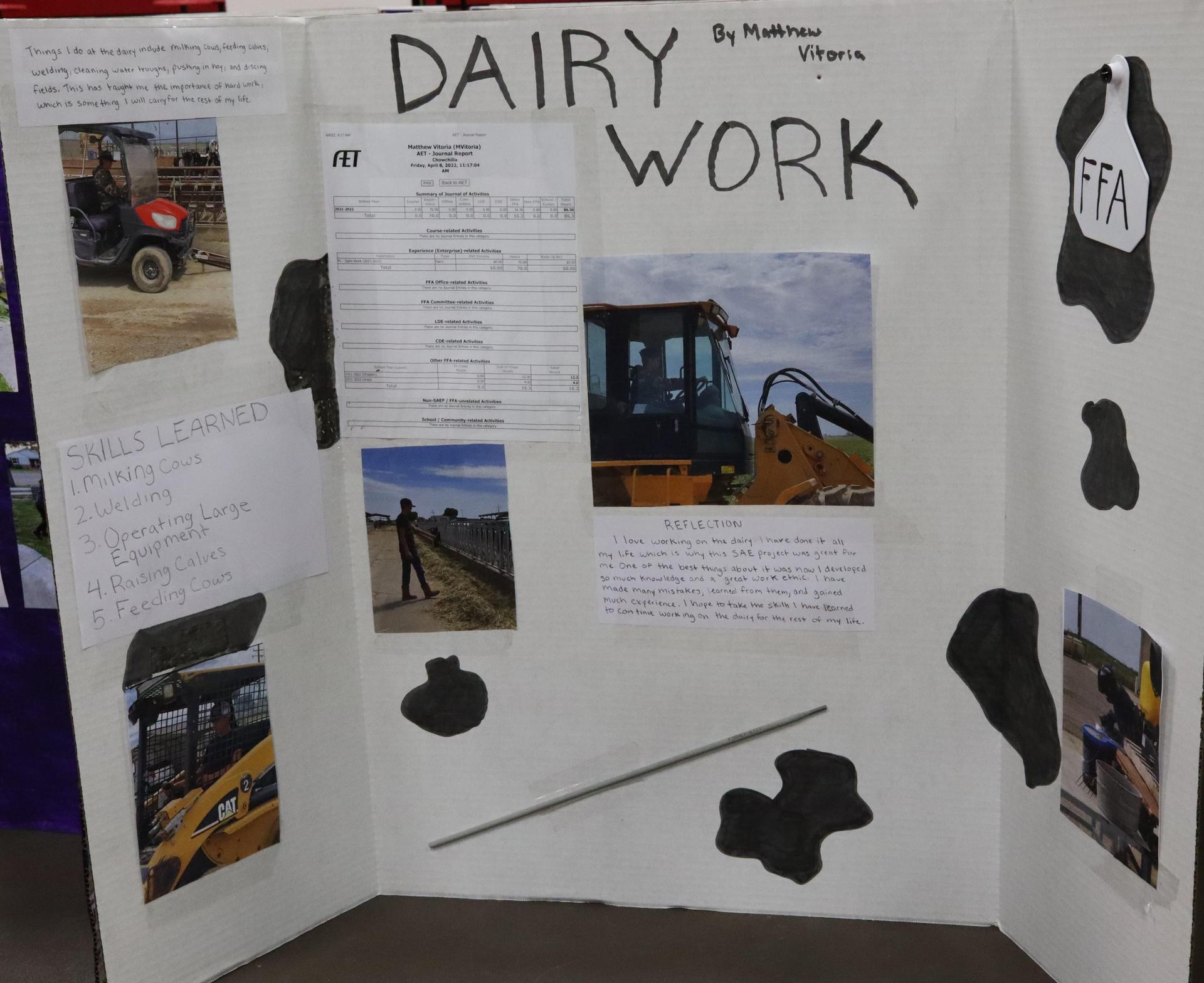 A Supervised Agricultural Experience trifold display