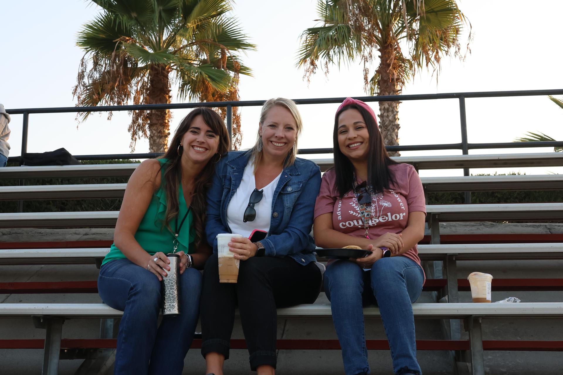 seniors and staff enjoying senior sunrise