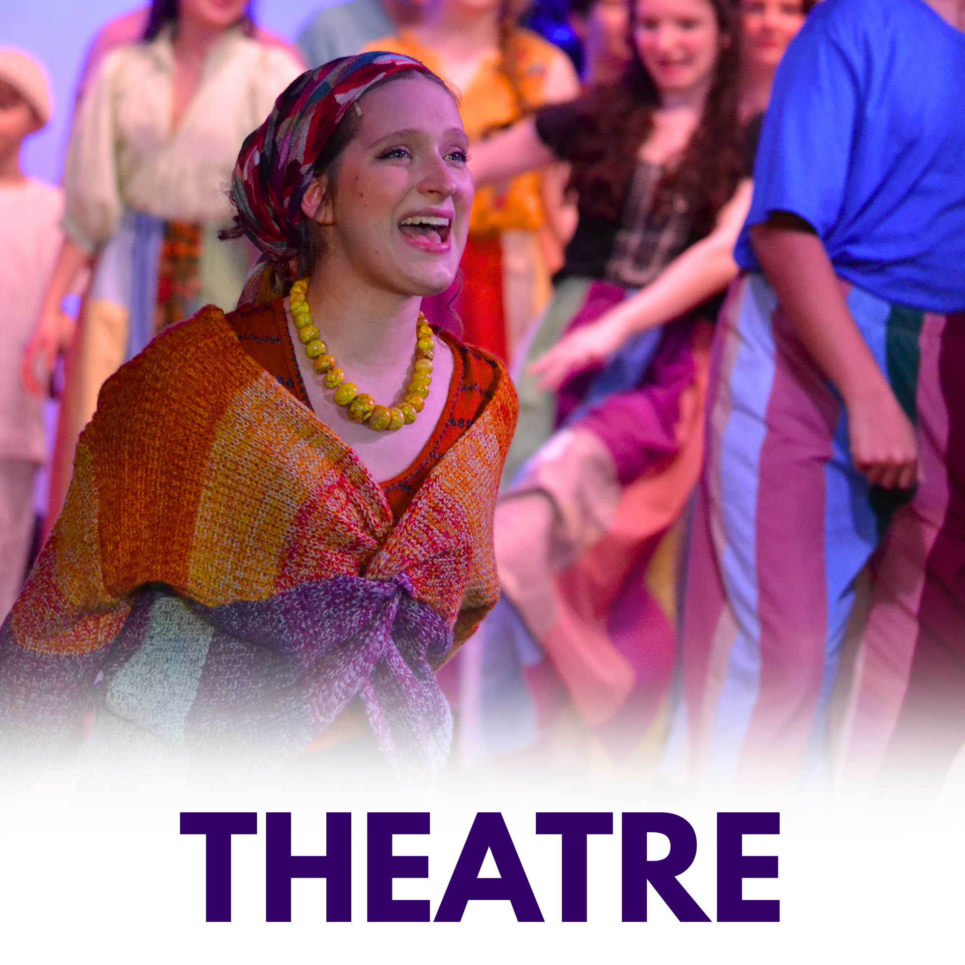 theatre arts student performing on stage