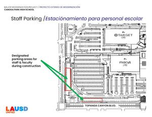 Staff parking map for off site parking during construction