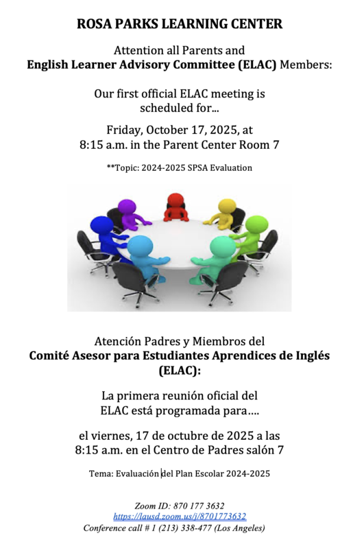 ELAC Meeting Flyer