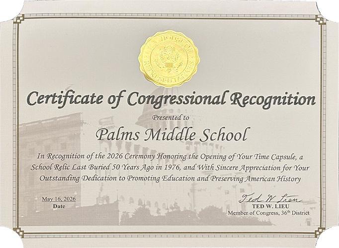 United States certificate of recognition