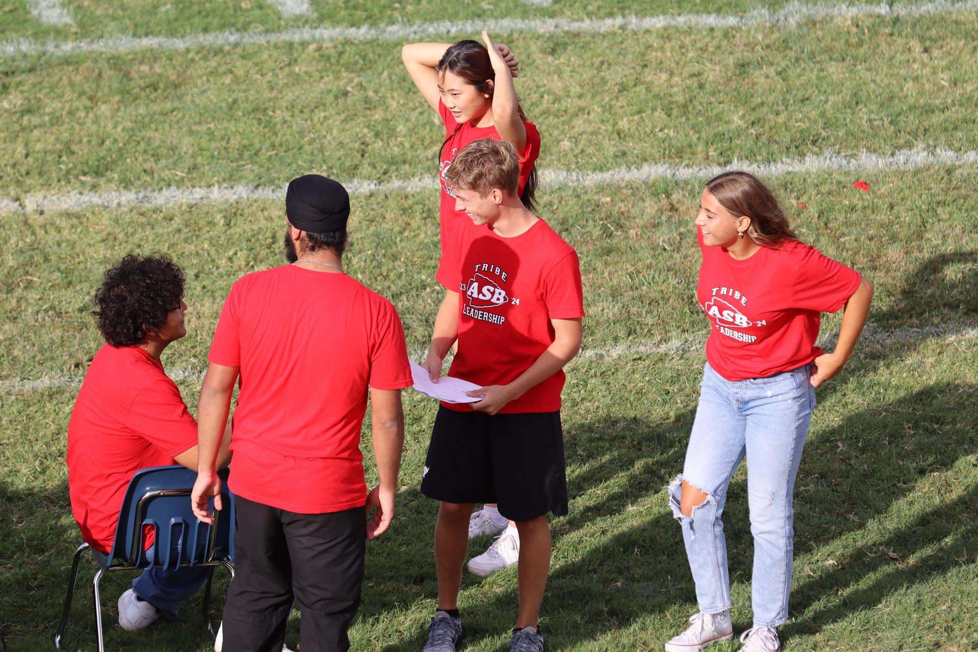 Students and staff enjoying the back to school rally