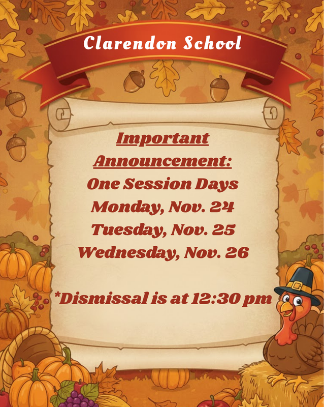 One Session Days on Nov. 24, 25, 26