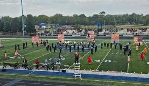 LHS marching band competition on football field