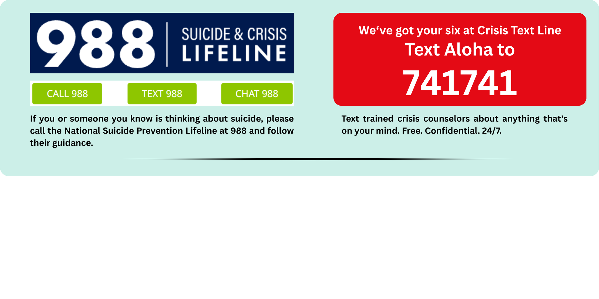  Crisis Line Information