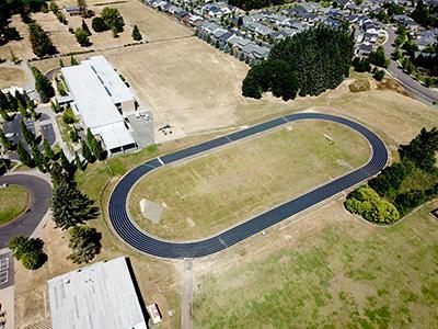 track refinished and striped