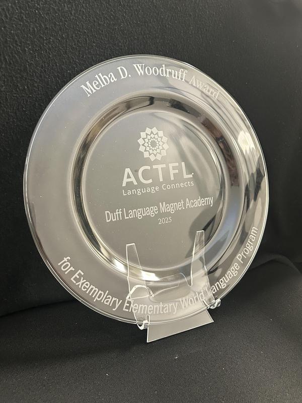 Duff Receives 2025 ACTFL Melba D. Woodruff Exemplary World Language Program Award