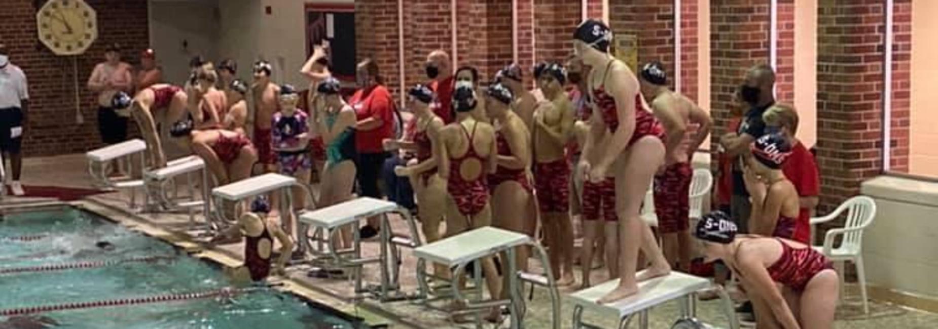 Some Test students competing on the RCS Intermediate Swim Team