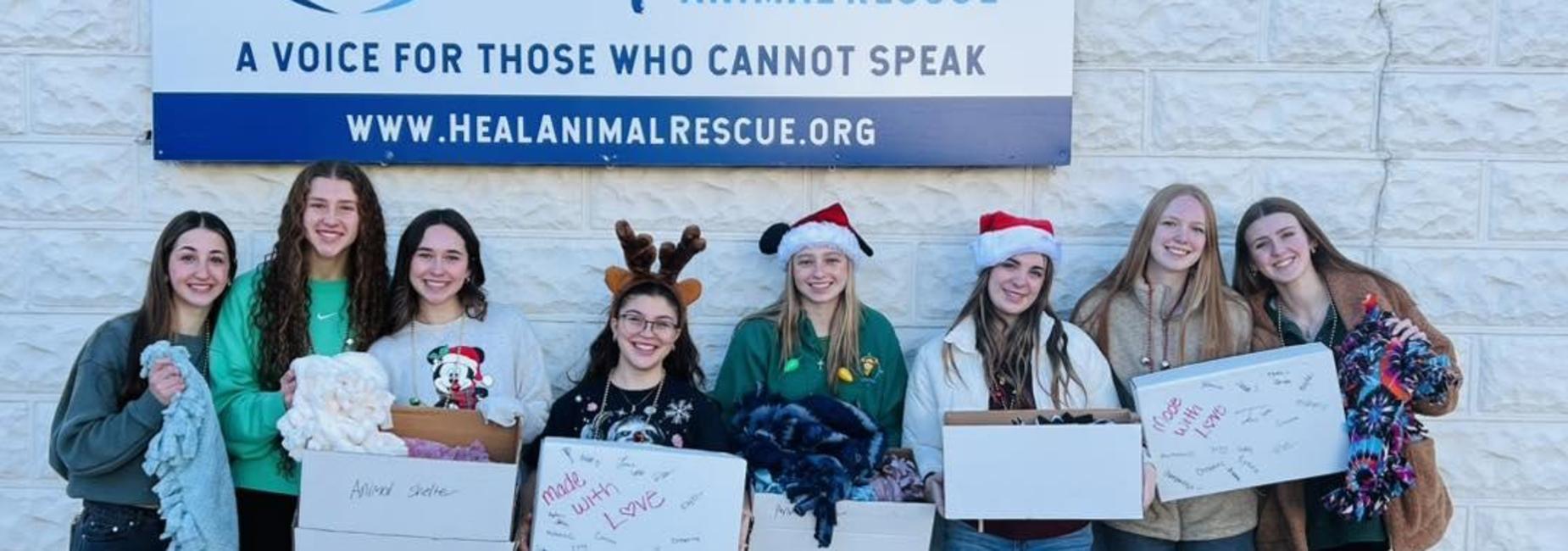 HS Students made blankets for Heal Animal Rescue