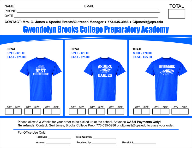 Form to order Brooks T-Shirts.