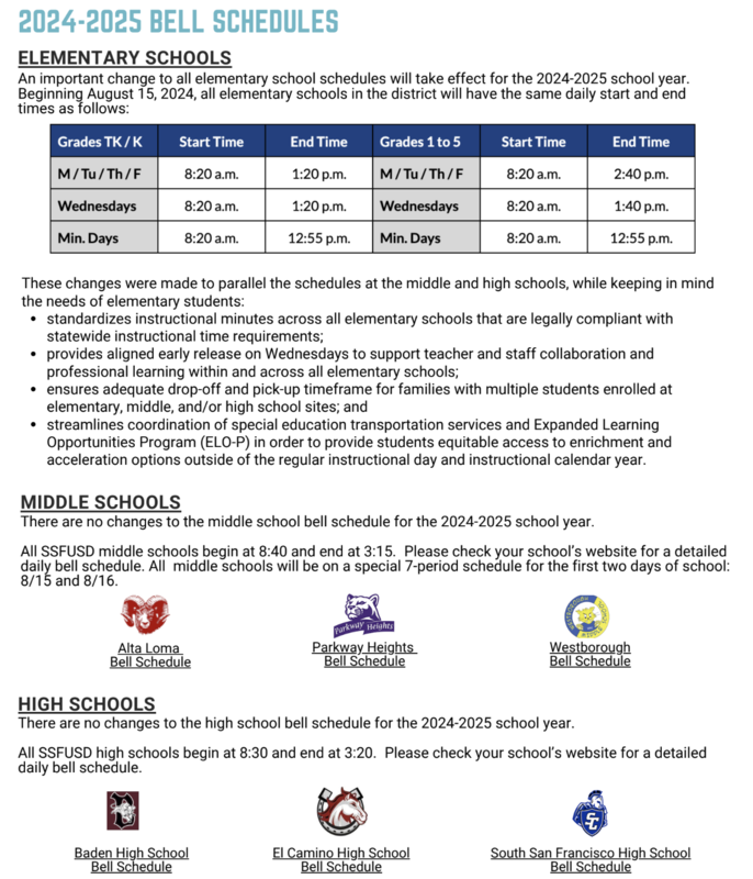 2024 2025 Bell Schedules South San Francisco Unified School District 2024-2025-bell-schedules-south-san-francisco-unified-school-district