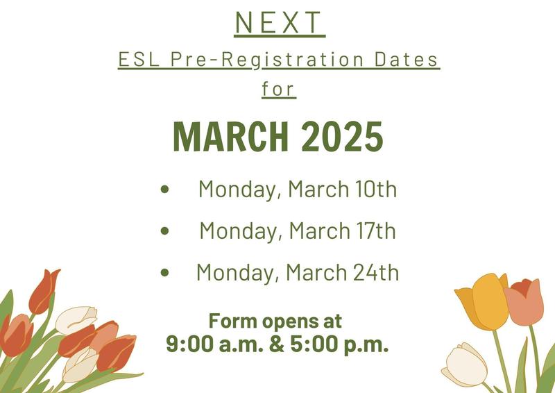 ESL Pre Registration Dates For March 2025 Rowland Adult And Community ESL Pre Registration Dates For March 2025 Rowland Adult And Community