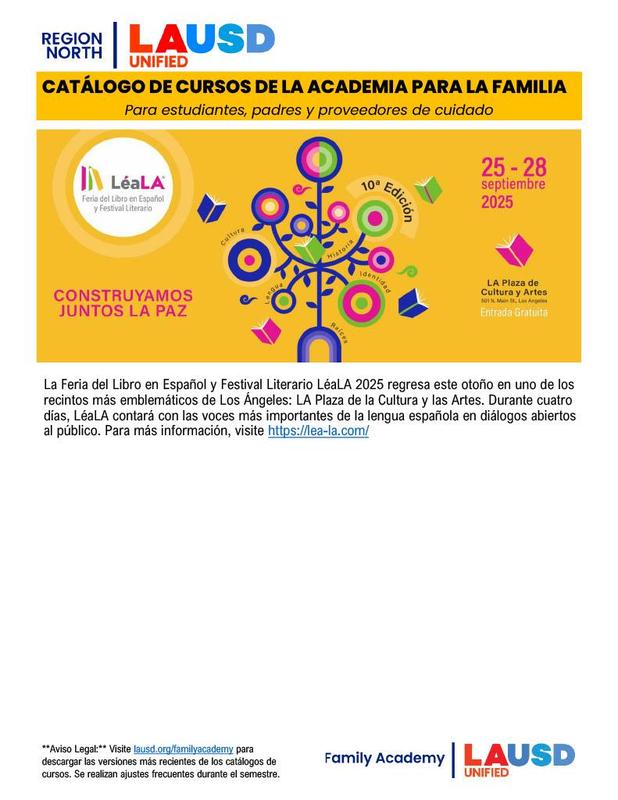 Region North Family Academy Flyer Page 4 Spanish